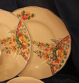 Vintage Grindley Cream petal poppies bread butter plate