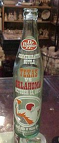 Dr Pepper Commemorative bottle Texas vs Oklahoma 1973