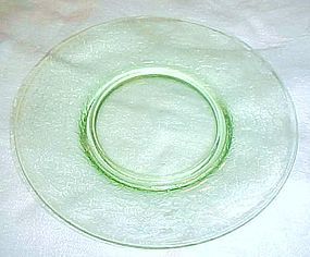 LE Smith green depression glass By Cracky 6" sherbert plate 1920's