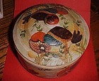 Old Hand Painted mushrooms crock and lid Chico Ca signed