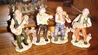 Four piece hand painted Italian musicians band figurines 7 3/4" tall