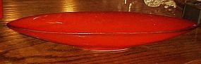 Gorgeous vintage red Calif USA pottery console bowl H-2