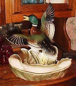 Vintage Lane & Co Mallard duck TV lamp planter light