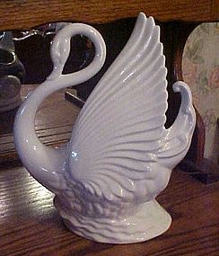 Maddox of California white swan TV lamp planter 1950's