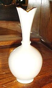 Vintage Lenox bulbous ivory bud vase green mark USA