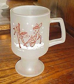 Vintage TIara frosted Bambi deer pedestal mug