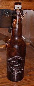 Old Buffalo Brewing Co Quart amber beer bottle Sacramento CA