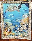 Finished fabric underwater ocean coral reef wall hanging Beach decor