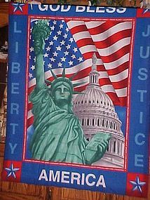 Finished  fabric God Bless America Lady Liberty wall hanging