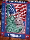 Finished  fabric God Bless America Lady Liberty wall hanging