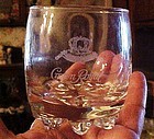 Crown Royal whiskey glass Etched logo bumpy bottom