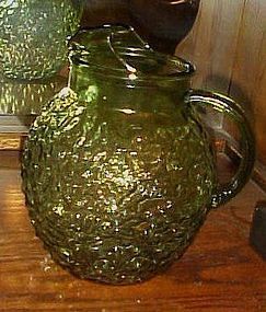 Anchor Hocking avocado Lido ball  beverage pitcher Milano