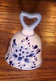 Vintage small  delft blue hand painted bell souvenir of Holland