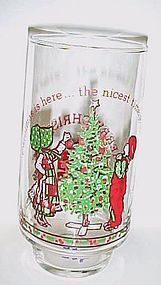 Holly Hobbie glass Christmas is here the nicest time of the year
