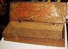 Vintage Art Noveau Flemish Pyrography wood glove box