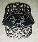 Gorgeous vintage Siam Sterling silver pin fan and dancers