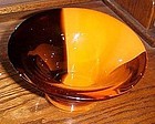 Rootbeer brown  and orange art glass bowl Teleflora