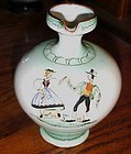 Vintage Austria Redware pottery pitcher h/p dancing folk people