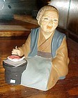 Vintage Wales Old Japanese woman with fish figurine Hakata Urasaki