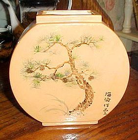 Asian designed  ceramic vase with Bonsai tree