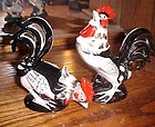 VIntage ceramic chicken roosters pair 2073