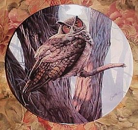 Knowles Magestic Birds collection plate The Great Horned Owl MIB