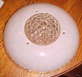 Vintage deco frosted floral ceiling light shade 3 holes bubbles center