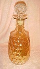 Vintage marigold carnival bourbon decanter bottle.thumbprint pattern