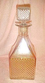 Vintage Old Forester marigold carnival decanter Diamond hobnail