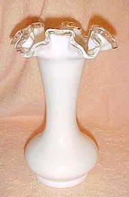 Vintage Fenton silvercrest vase with double crimp petticoat edge