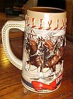 1986 Budweiser holiday stein Clydesdales