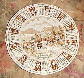 Alfred Meakin 1979 God Bless our House Calendar plate with zodiac