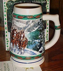 1993 Budweiser Holiday stein "Special Delevery" in box