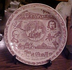 Vermont souvenir plate by Vernon Kilns with Freeman's Oath