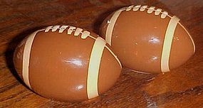 Ceramic footballs salt and pepper shakers