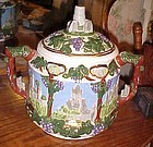 Large vintage cookie jar Castles and grapes