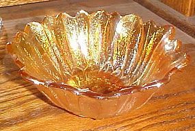Indiana Lili Pons marigold carnival glass 7" bowl