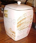 Nonni's ceramic biscotti jar scenes of Rome Venice Italy