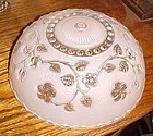 Vintage glass ceiling light cover shade pink with flowers 3 hole