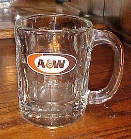 VIntage A&W Rootbeer mug oval logo circa 1968 4 1/4"