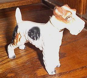Vintage Kreiss ceramic Terrier dog figurine with original collar