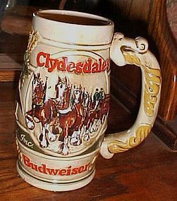 1983 Budweiser stein with Clydesdales 4th holiday stein