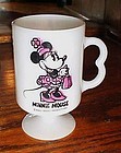 Walt Disney Minnie Mouse milk glass pedestal mug 1970's