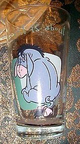 Disney Eeyore glass tumbler " A refreshment is about to happen"