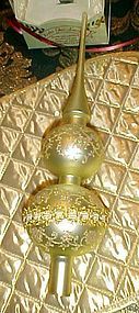 Hand blown German Christmas tree topper sphere Krebs Glas Lauscha