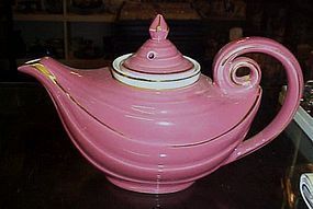 Vintage Hall China rose pink teapot with strainer
