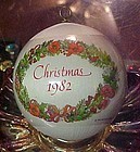 Hallmark satin ball ornament 1982 Christmas season bright with love