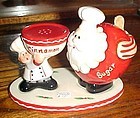 Home Interiors Cinnamon and Sugar shakers set Santa Claus and Baker