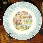 Vintage Arizona state souvenir plate turquoise border