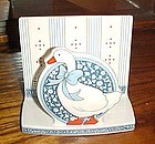 B&D Blue Ribbon Goose geese ceramic napkin holder